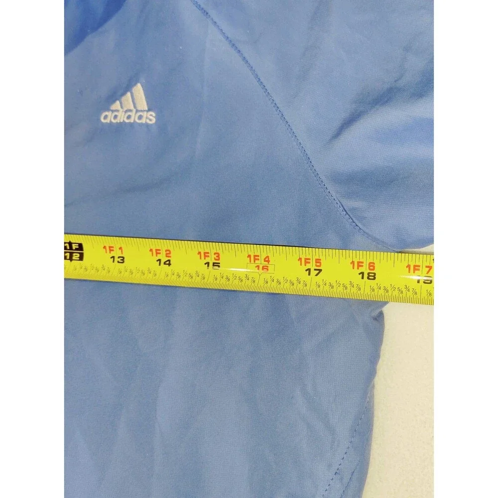 Vintage Y2K Adidas Women's Windbreaker Zip Up Light Weight Blue Size:M